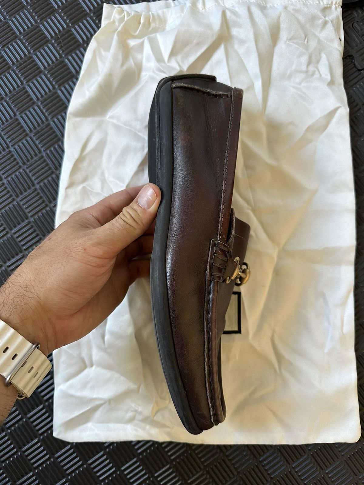 Gucci Brown Leather Gucci Drivers Size US 9 / EU 42 - 7 Thumbnail