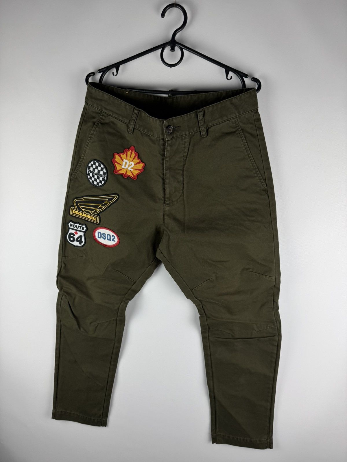Dsquared2 Dsquared2 Sexy Cargo Biker Patch Cropped Pants Olive SS20 Size US 31 - 2 Thumbnail