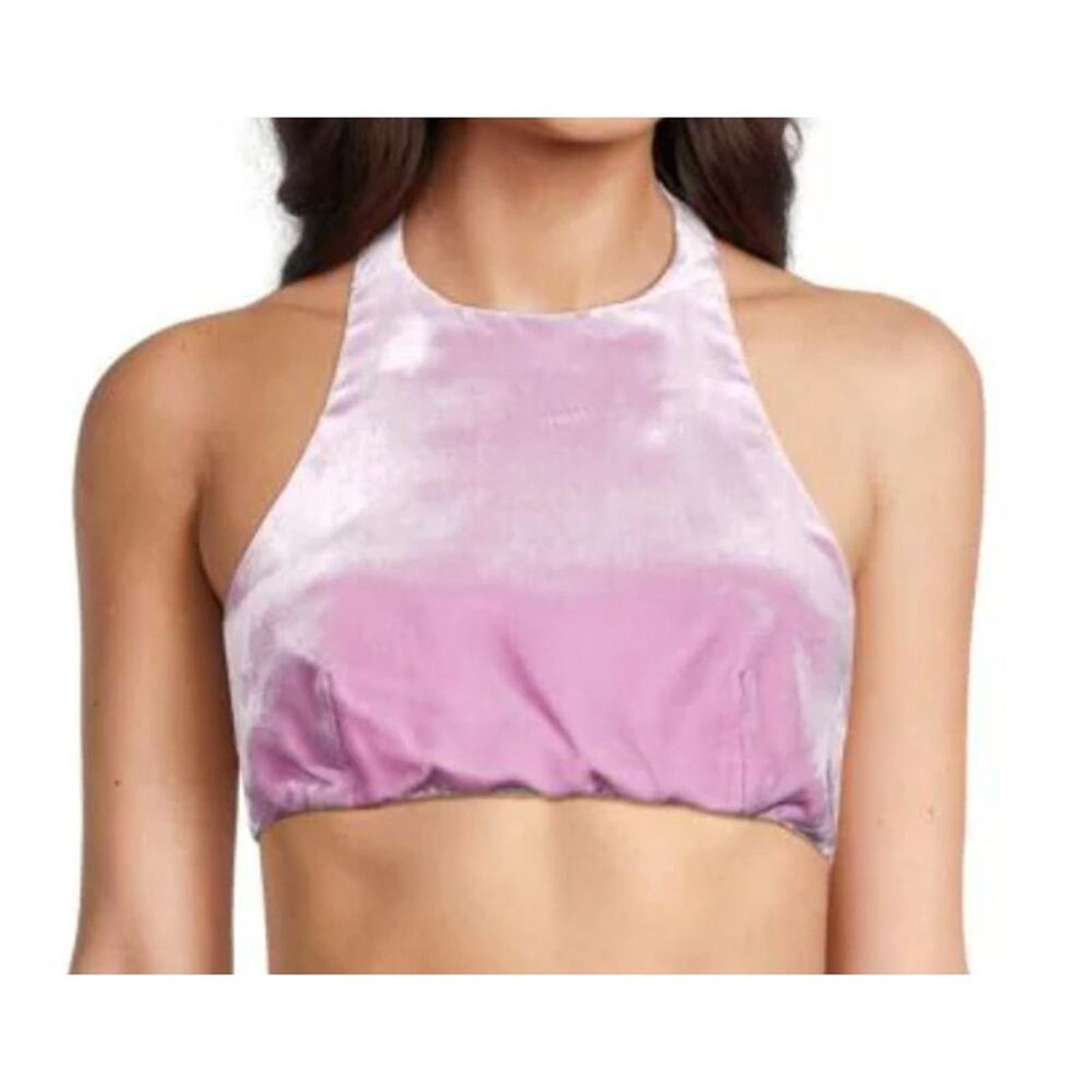 Valentino Valentino Velvet Halter Crop Top In Water Lilac Size L / US 10 / IT 46 - 3 Thumbnail