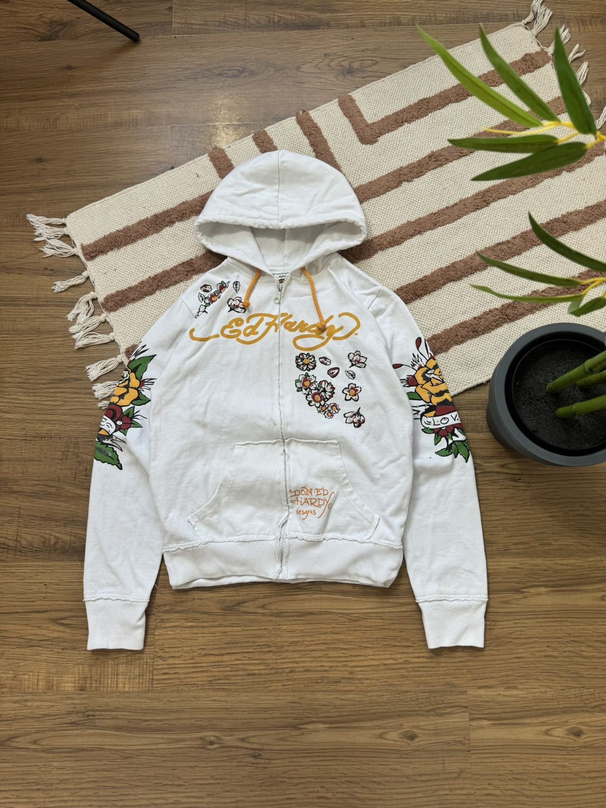 Ed Hardy VINTAGE ED HARDY SKULL 2000s ZIP UP HOODIE Size S / US 4 / IT 40 - 1 Thumbnail