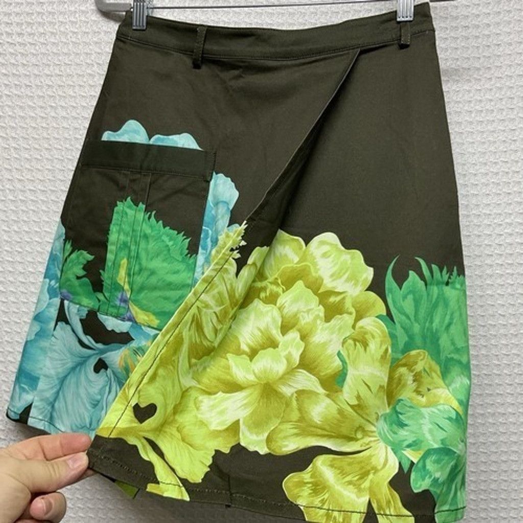 Other NWT The Kit Olive Iris Cotton Twill Mini Cargo Skirt Women L Size 29" - 7 Thumbnail