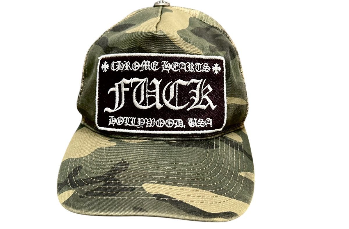 Chrome Hearts Chrome Hearts Hat / Cap logo “Fuck” Camo Size ONE SIZE - 2 Thumbnail
