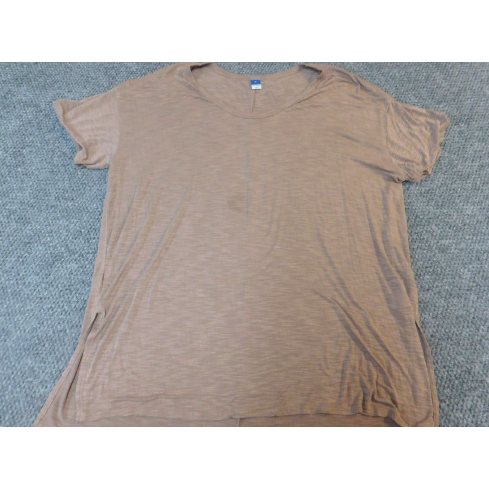 Old Navy Old Navy Blouse Womens L Pink Solid Short Sleeve Round Neck Pullover Stretch Casual Modern Regular Polyester Rayon Pleated Vintage No Size L / US 10 / IT 46 - 2 Thumbnail