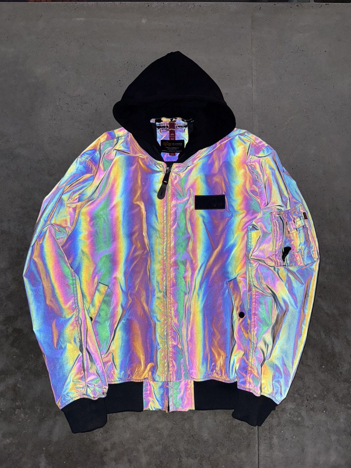 Alpha Industries ‼️RARE‼️ Alpha Industries MA-1 Bomber reflective rainbow jacke Size US XXL / EU 58 / 5 - 1 Thumbnail