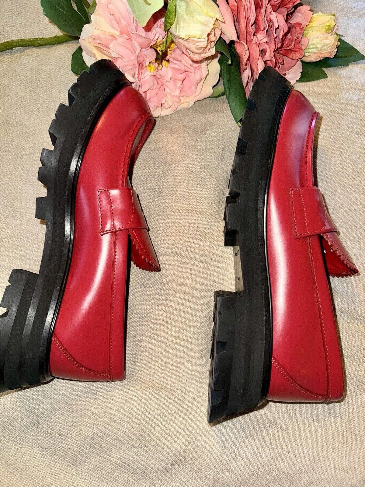 Alexander McQueen Alexander McQueen Wander Red Leather Platform Loafer US 11 Size US 11 / IT 41 - 11 Thumbnail