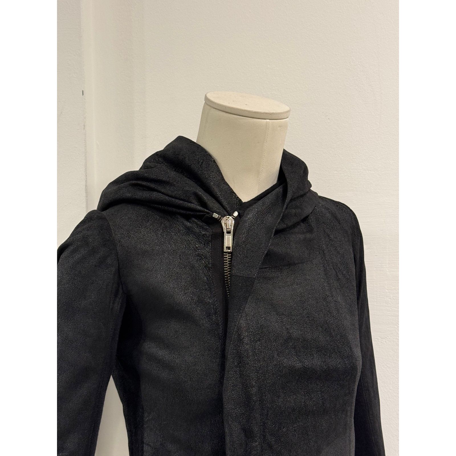 Rick Owens 2000s Rick Owens hooded leather jacket Size US XS / EU 42 / 0 - 3 Thumbnail