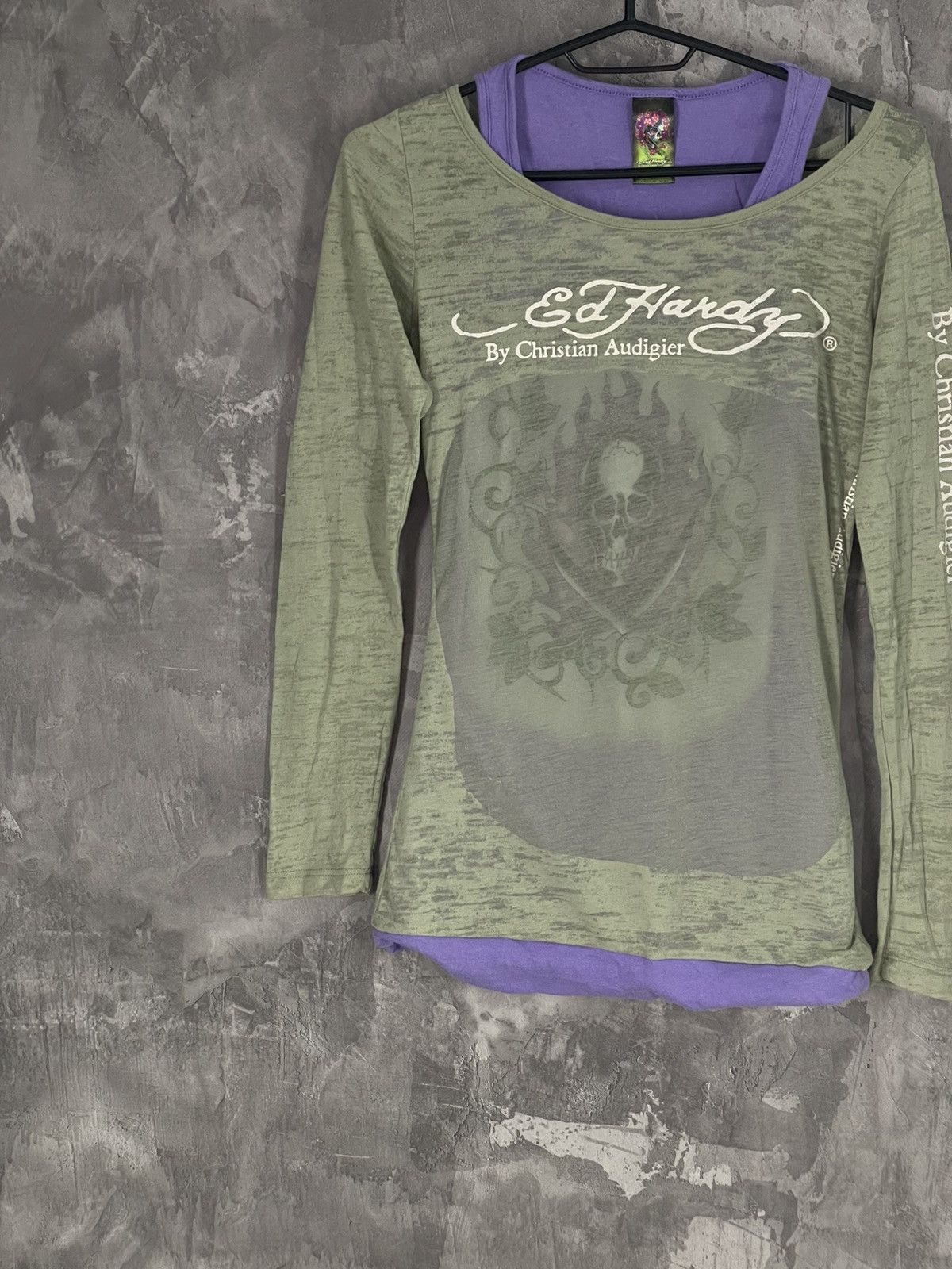 Christian Audigier × Ed Hardy × Hysteric Glamour Ed Hardy long sleeve mesh print t-shirt woman's Size M / US 6-8 / IT 42-44 - 6 Thumbnail