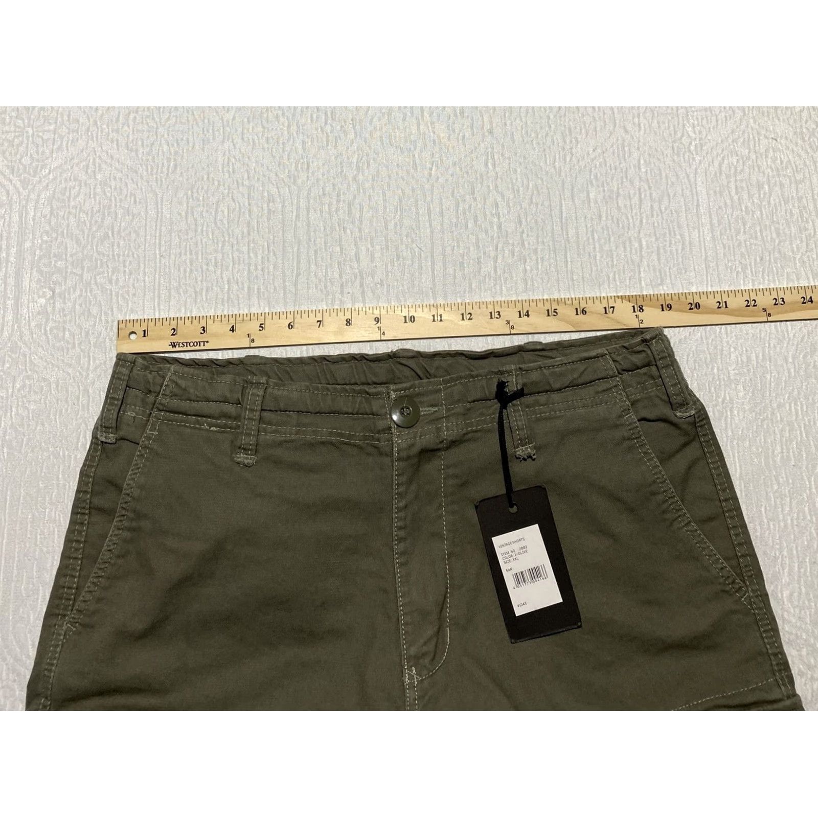 Olive Brandit Cargo Shorts Mens 2XL Olive Green Canvas Pocket Outdoor Casual Workwear Size US 39 - 5 Thumbnail
