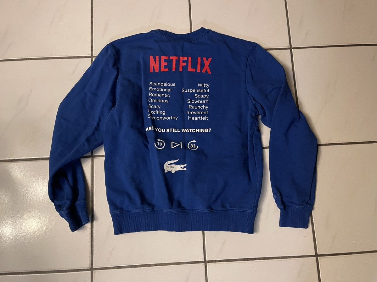 Lacoste LACOSTE Netflix Logo-Print Sweatshirt Men's Size Small Blue Size US S / EU 44-46 / 1 - 6 Thumbnail
