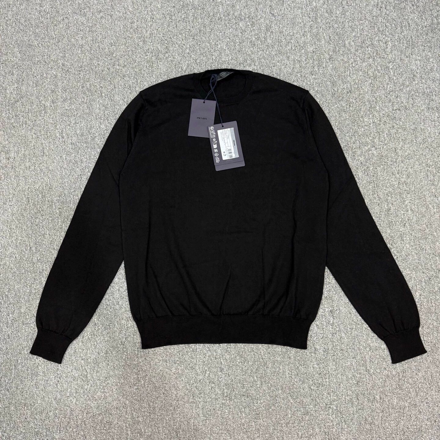 Prada Prada 24FW Black Long Sleeve Sweatshirt 48/50 NWT Size US M / EU 48-50 / 2 - 2 Thumbnail