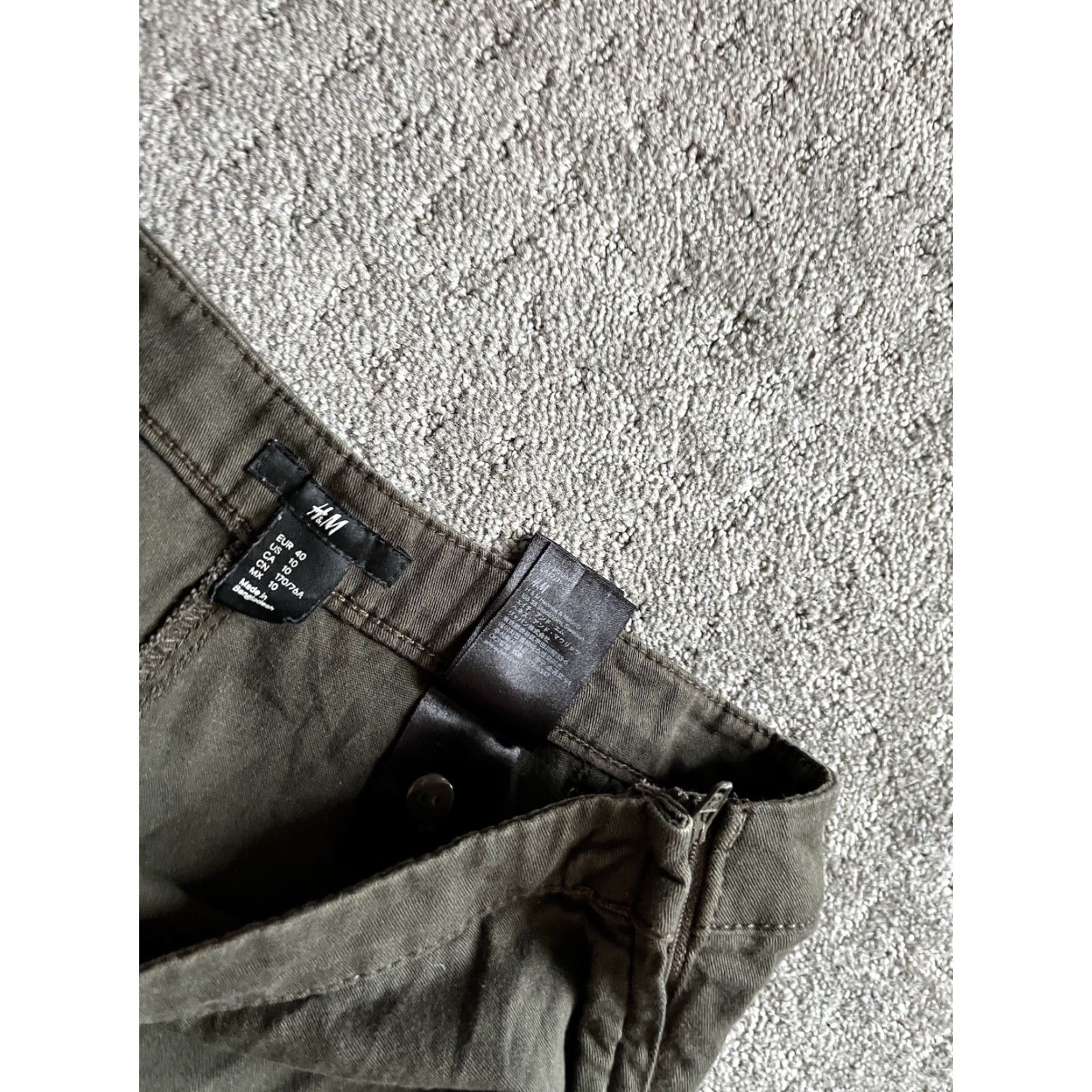 H&M VINTAGE H&M Womens 10 Chino Pants Skinny Leg Cotton Blend Casual Mid Rise Brown Pockets Size 32" / US 10 / IT 46 - 5 Thumbnail
