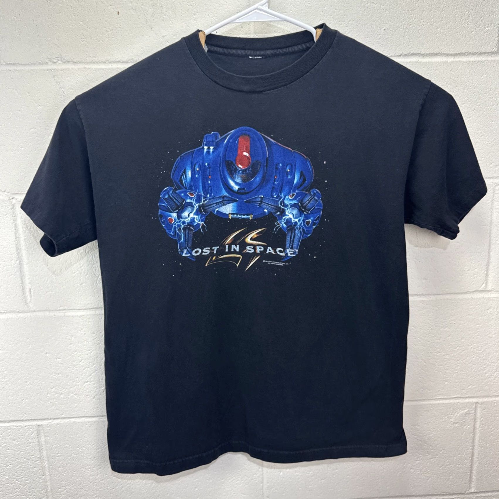 Vintage VINTAGE Lost In Space T-Shirt Men Large 90s Sci-Fi Robot Movie Tee Black Cotton Short Sleeve Size US L / EU 52-54 / 3 - 2 Thumbnail
