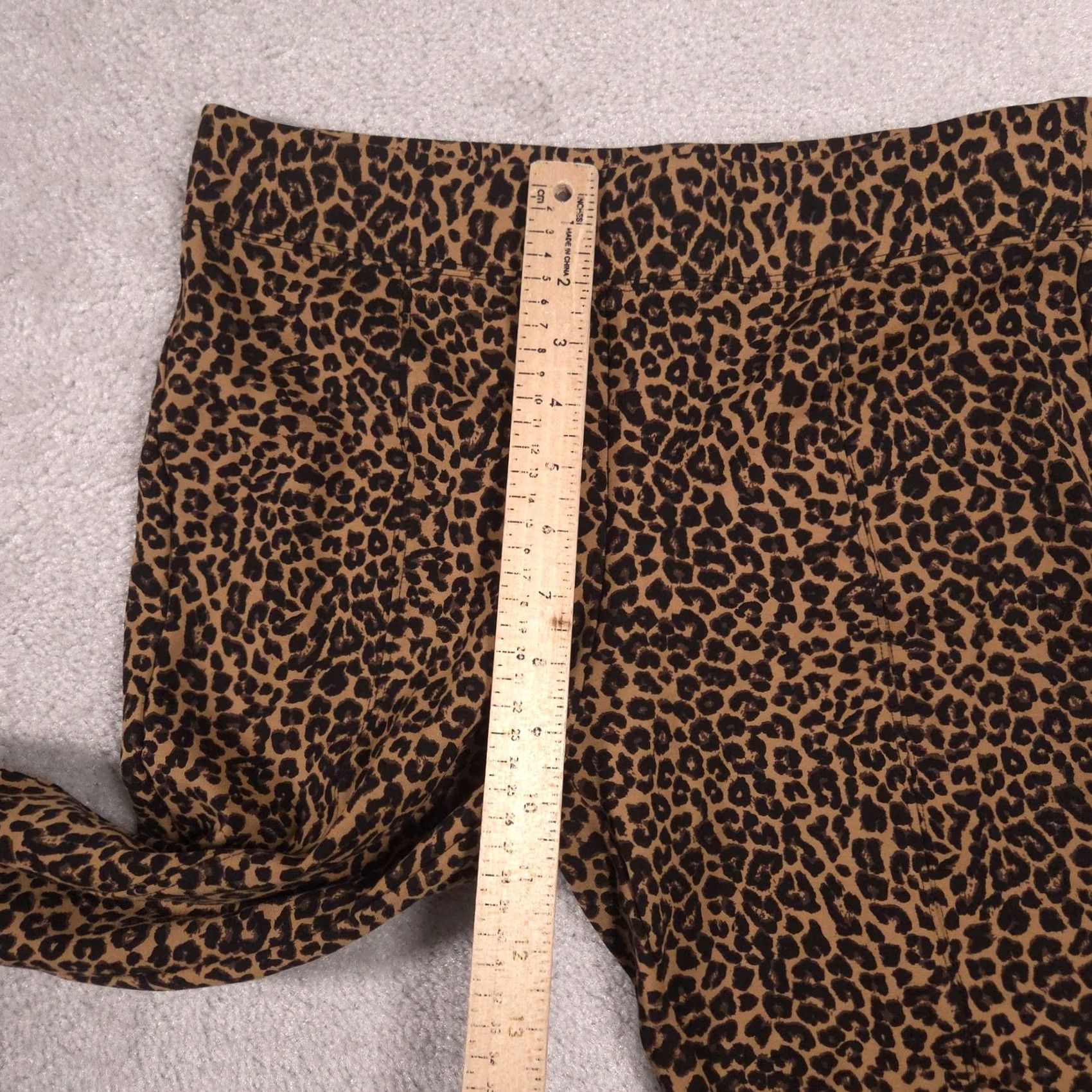 Old Navy Old Navy Stevie Leggings Womens M Brown Leopard Mid Rise Ankle Stretch Pants Size 32" / US 10 / IT 46 - 6 Thumbnail