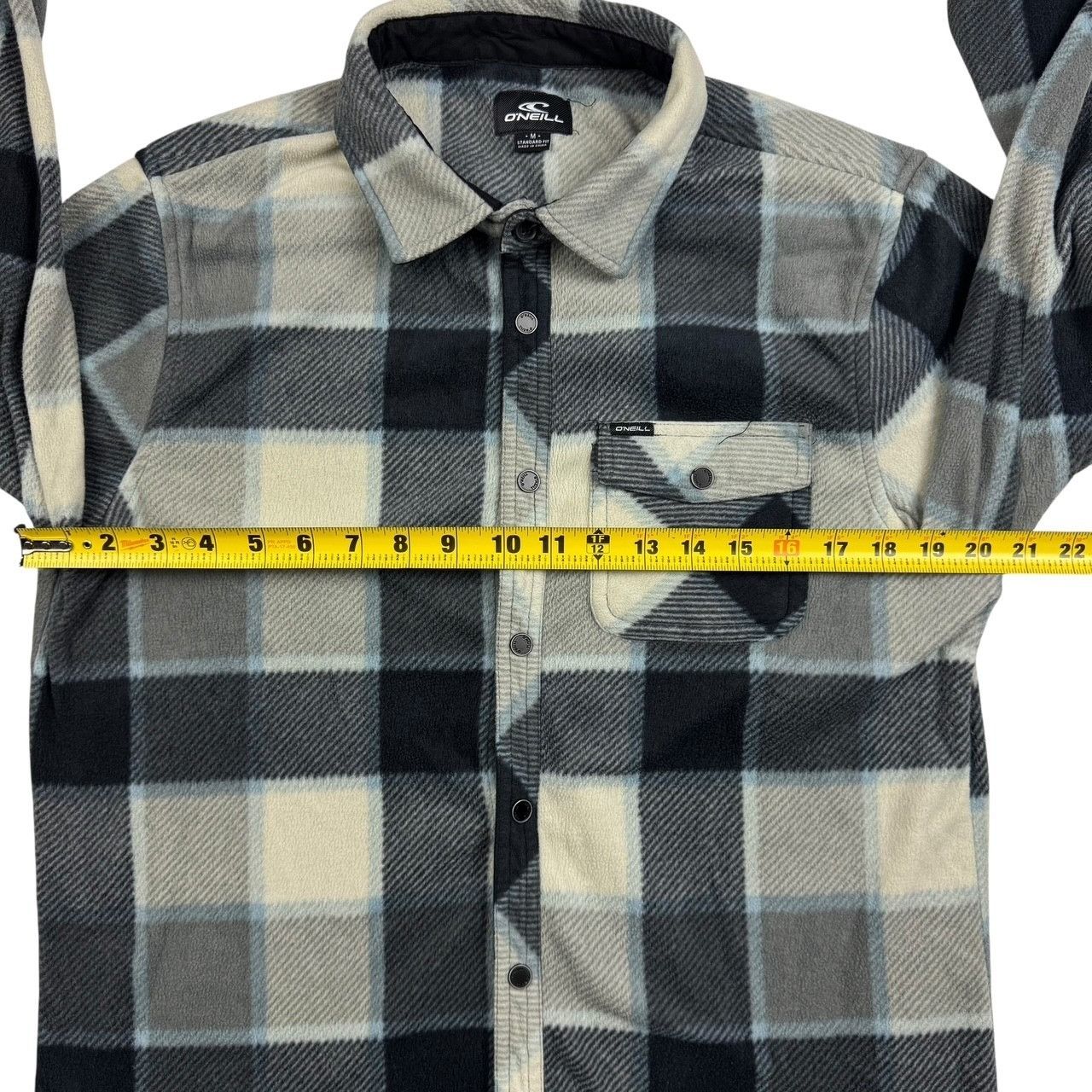 O'Neill O'Neill Men's Fleece L/S Snap Shirt Gray/Black Beige Plaid • Size US M / EU 48-50 / 2 - 6 Thumbnail