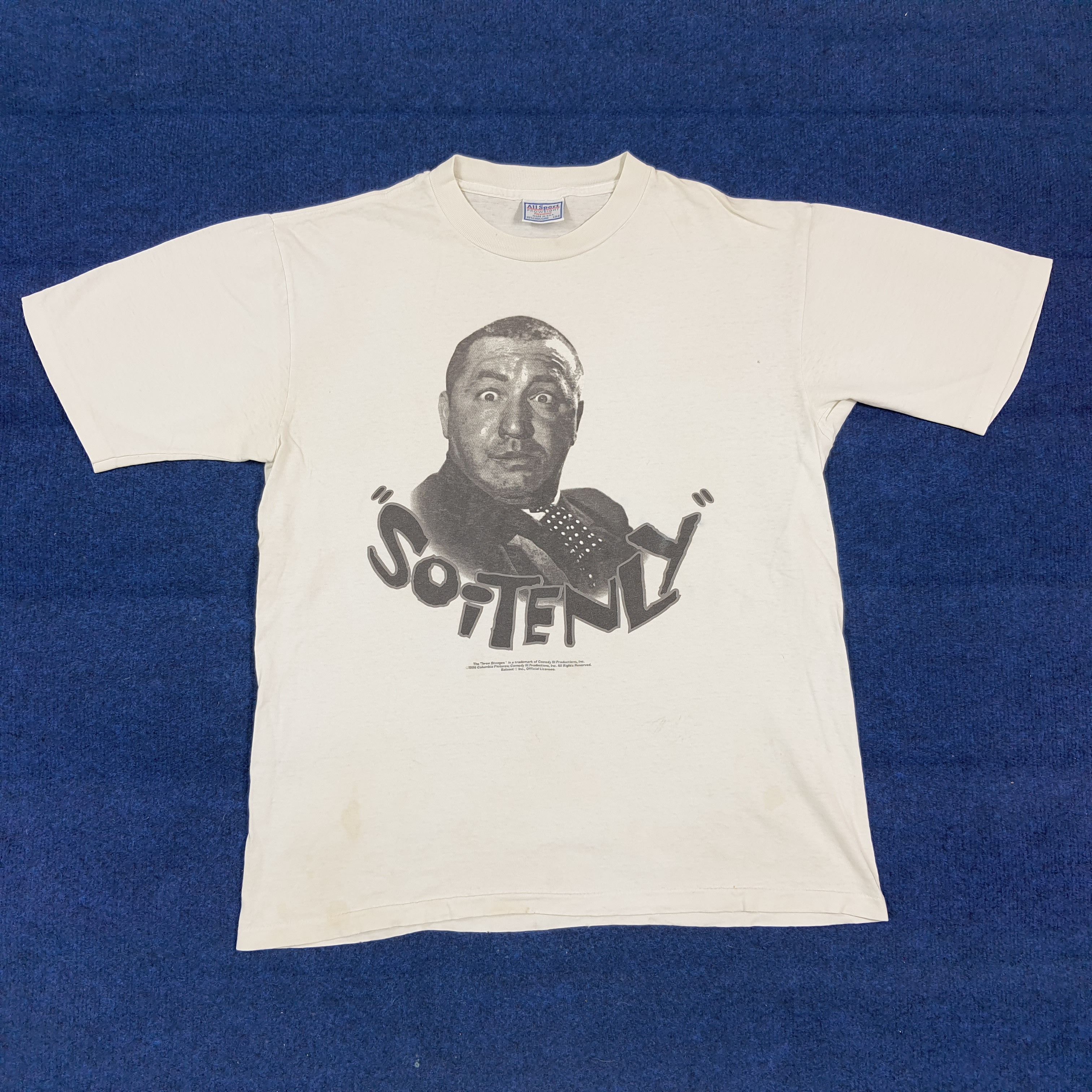 Vintage Vintage The Three Stooges Curly: Soitenly! C299N36 Size US L / EU 52-54 / 3 - 1 Thumbnail