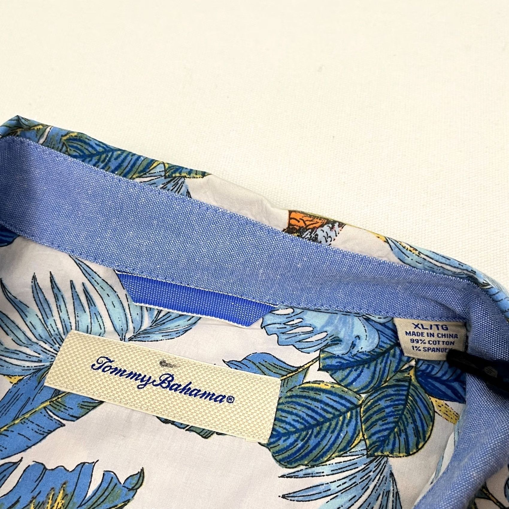 Tommy Bahama Tommy Bahama Shirt Mens XL Blue Floral 24 Parrot Fronds Hawaiian Tropic Vacation Shirt Size US XL / EU 56 / 4 - 3 Thumbnail