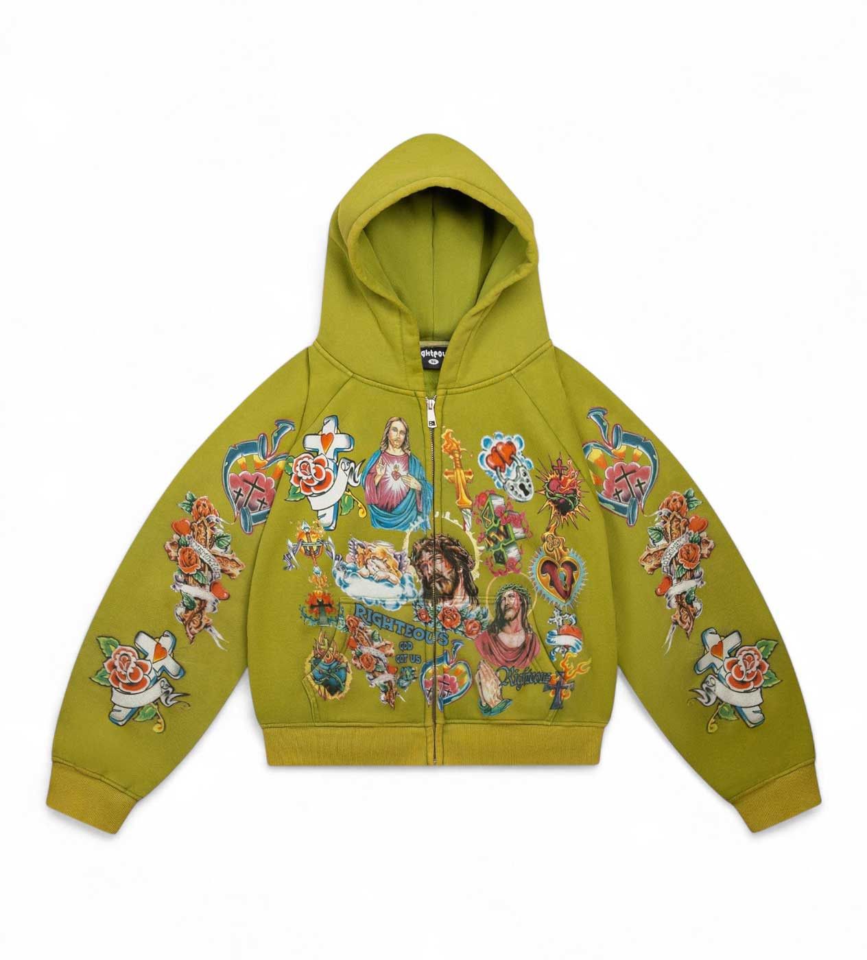 Other Righteous Risen King Zip Up Hoodie Green Size US XS / EU 42 / 0 - 1 Thumbnail