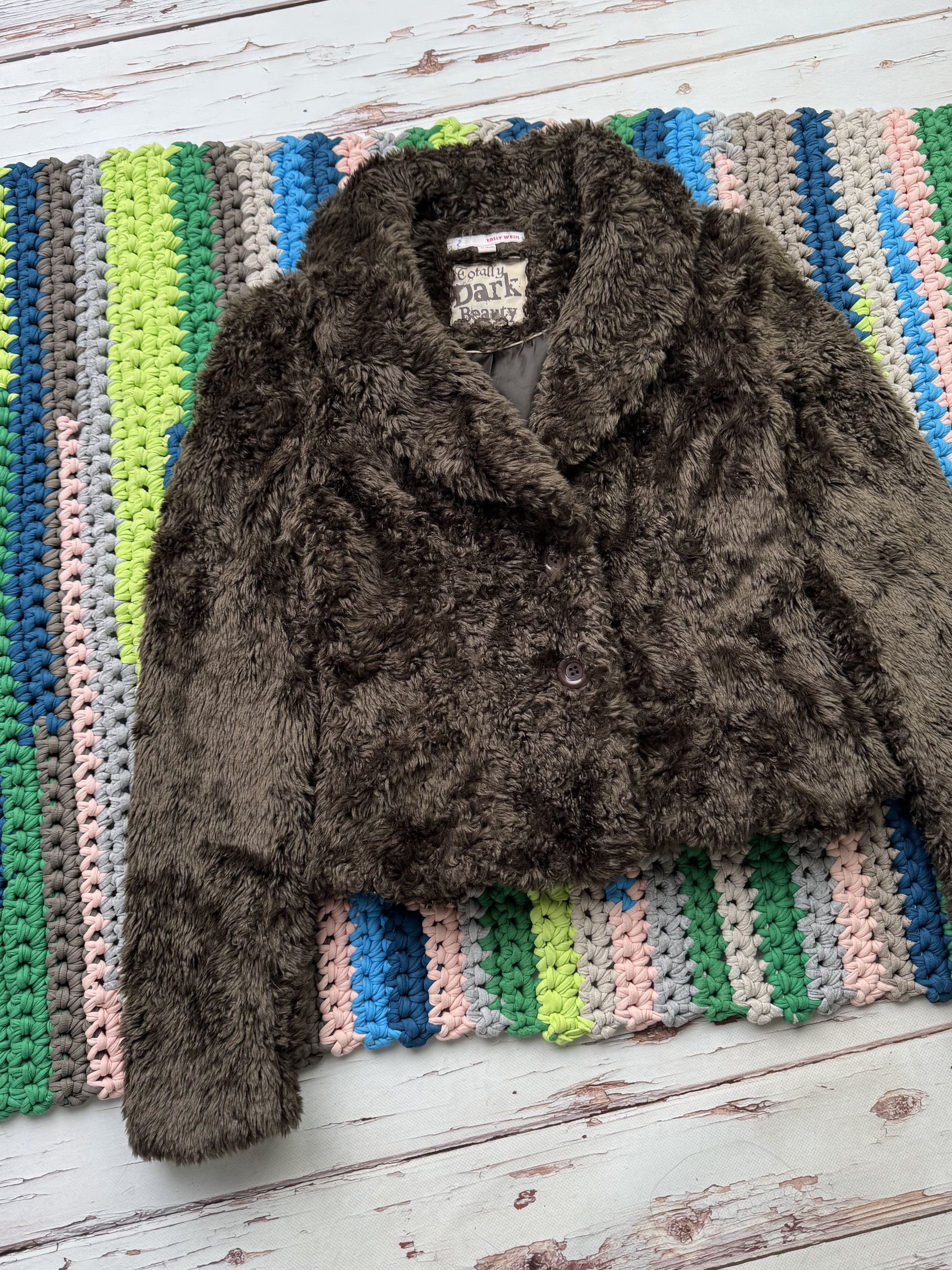 Japanese Brand Vintage Cropped Faux Fur Jacket (ET1)(D15) Size M / US 6-8 / IT 42-44 - 2 Thumbnail
