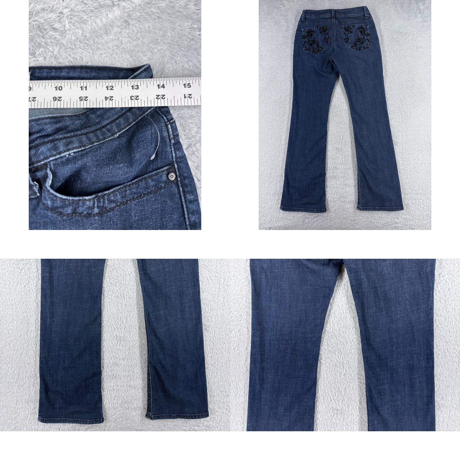 Lee Lee Jeans Women 8 Blue Denim Bootcut Slimming Secret Slender 27x30 Cotton Cotton Blend 5-Pocket Western Southwestern Cowboy Jeans Mens? Wait. Size 30" / US 8 / IT 44 - 9 Thumbnail
