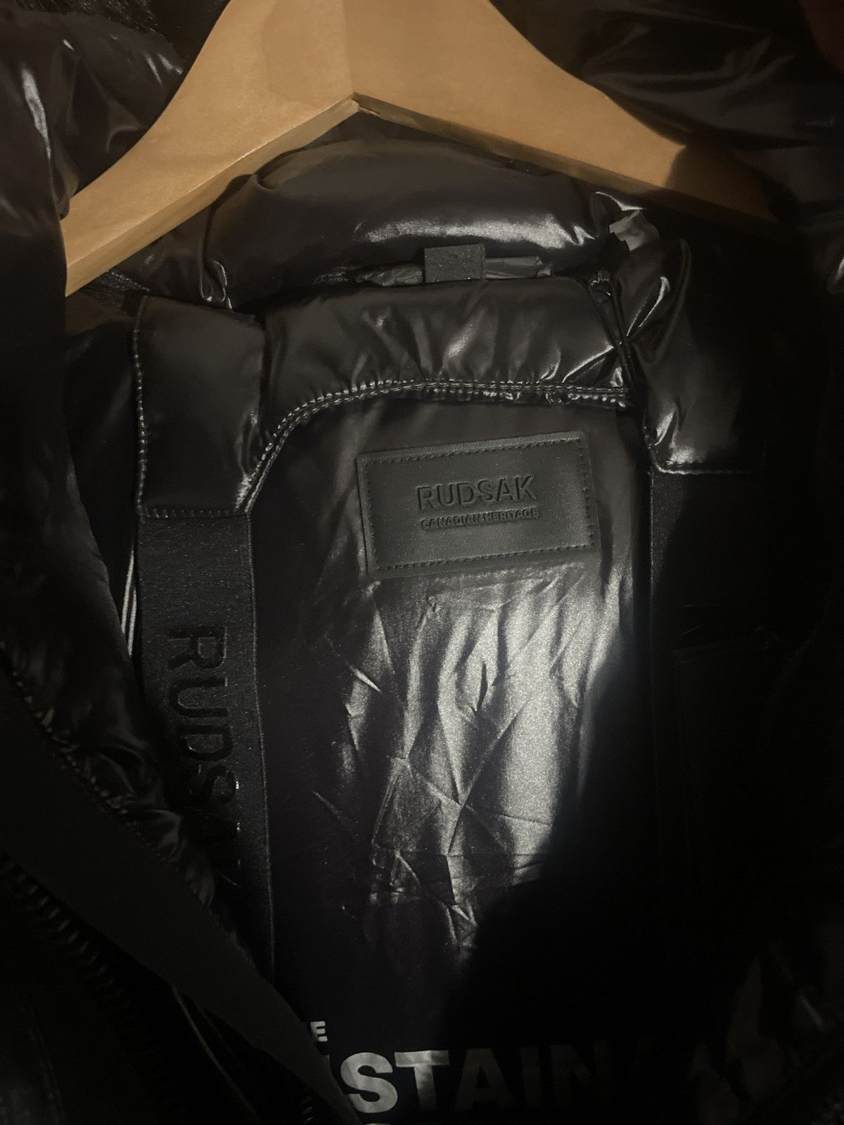 Rudsak Men's Dallas R Down Bomber With Leather Sleeve in Black, Men's — image 2 of 5
