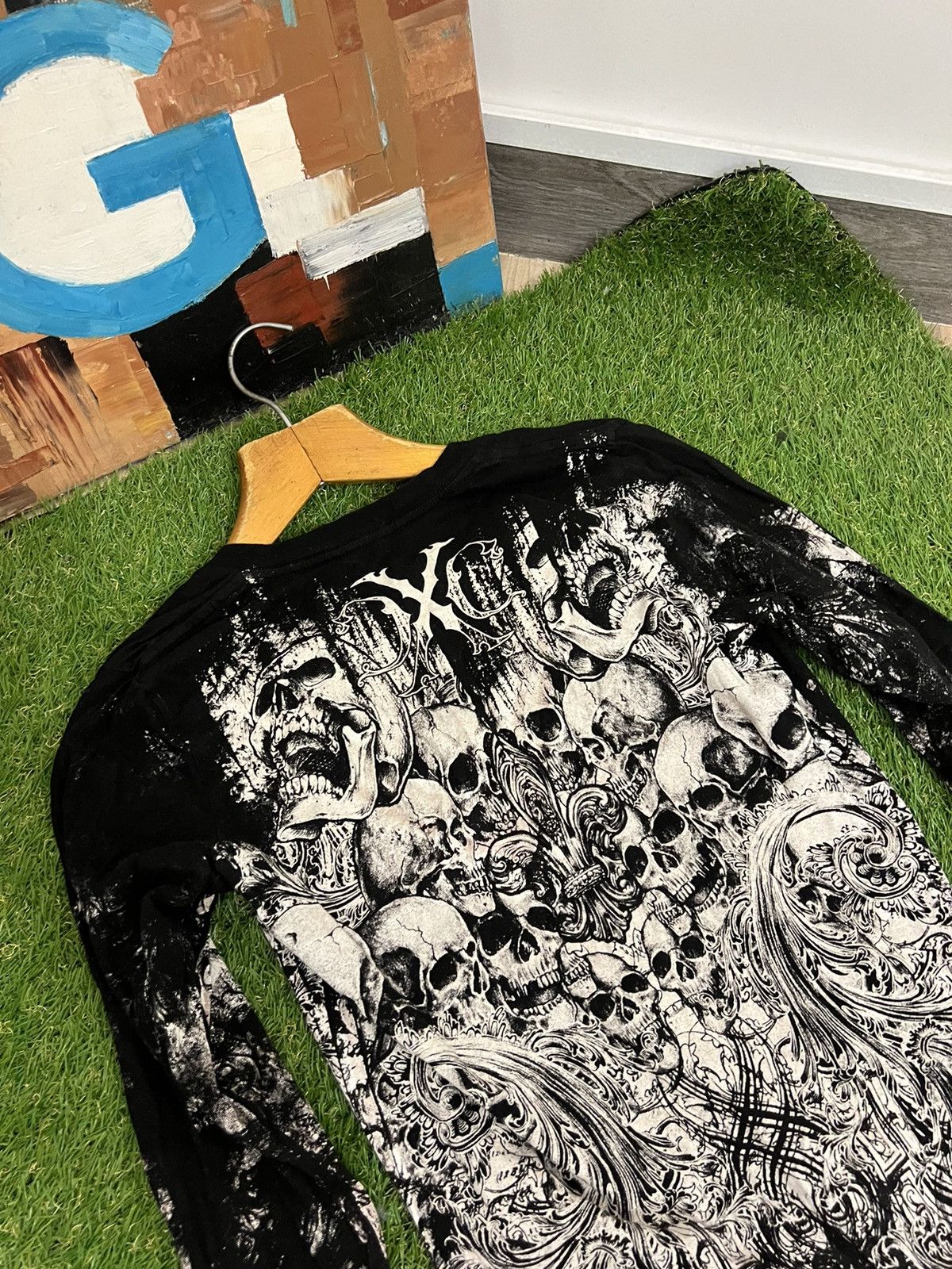 Affliction × Ed Hardy × Tapout Rare Wings Cross Thermal Longsleeve Y2K Affliction Style Size M / US 6-8 / IT 42-44 - 9 Thumbnail