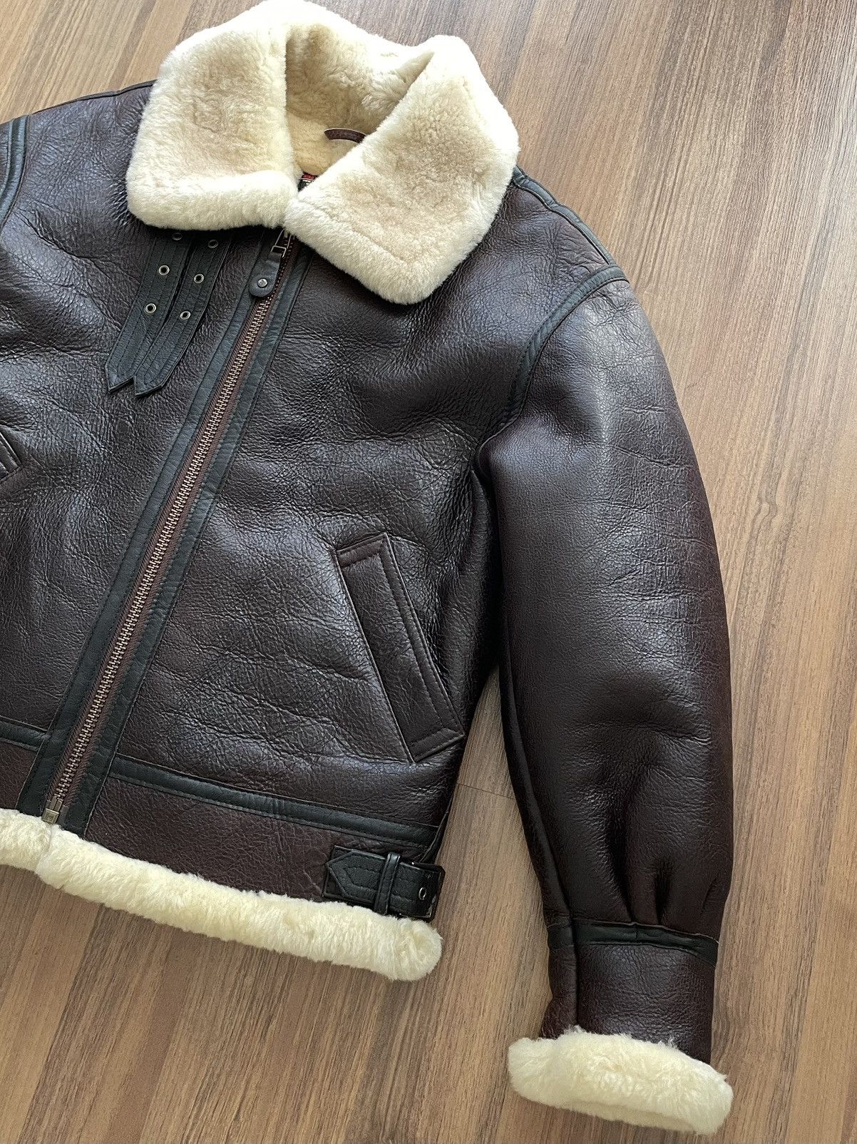Schott Wind Armour B-3 US Sheepskin Bomber Flight Jacket Size US M / EU 48-50 / 2 - 2 Thumbnail