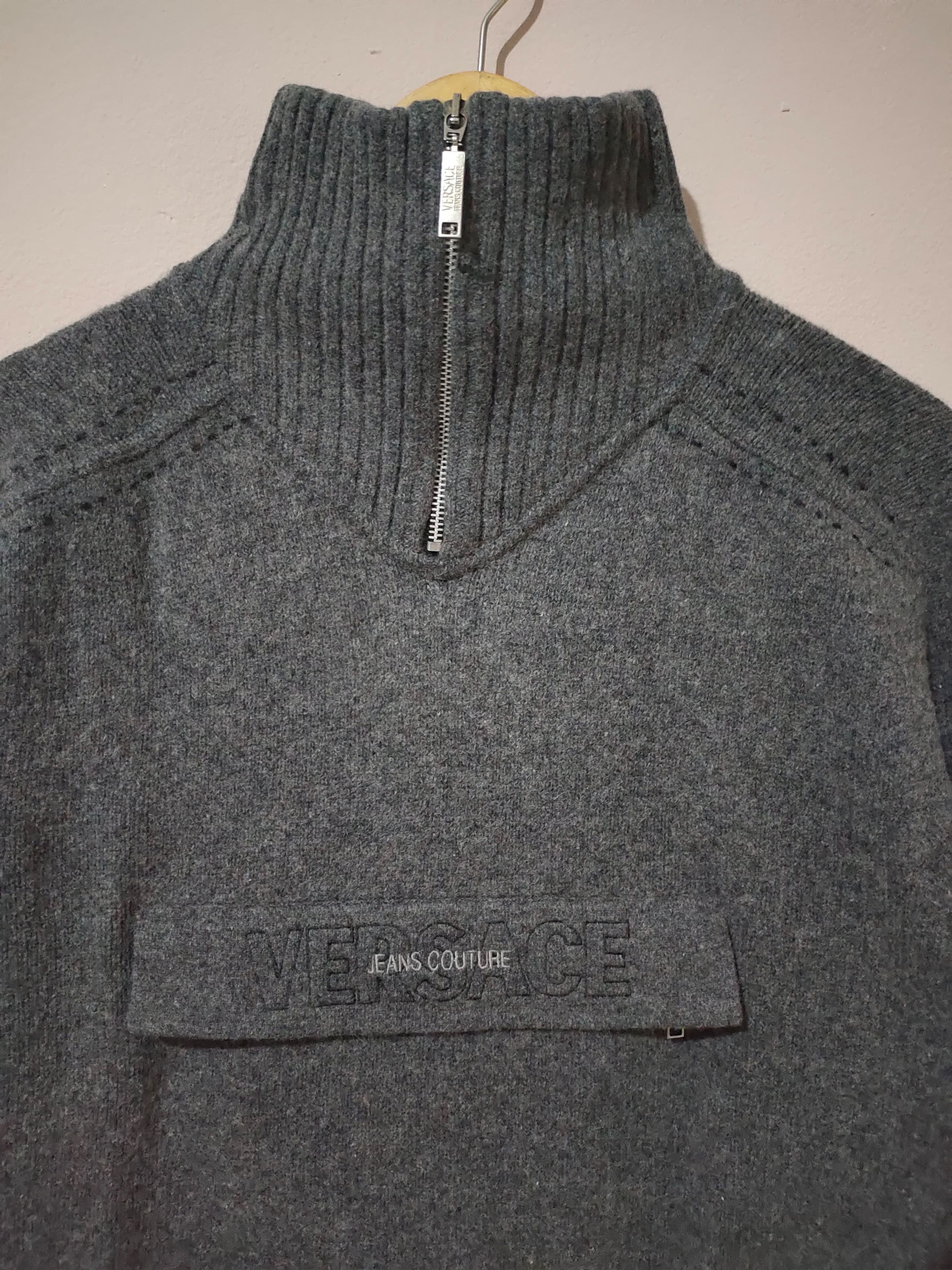 Versace Versace Wool Half Zipper Sweater Made in Italy Size US M / EU 48-50 / 2 - 3 Thumbnail