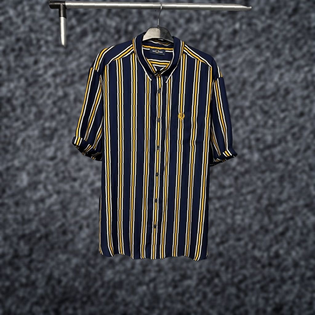 Fred Perry Fred Perry Mens Short Sleeve Striped Shirt XXL Size US XXL / EU 58 / 5 - 1 Thumbnail