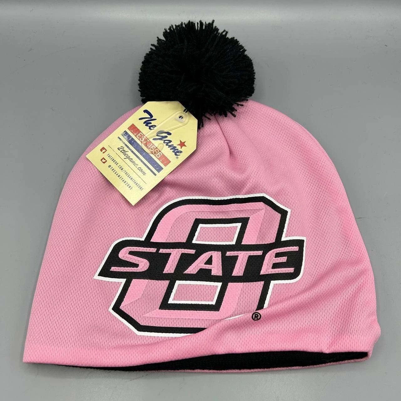 The Game Oklahoma State Cowboys Hat Men Pink Black Beanie Pom Pom Size ONE SIZE - 1 Thumbnail