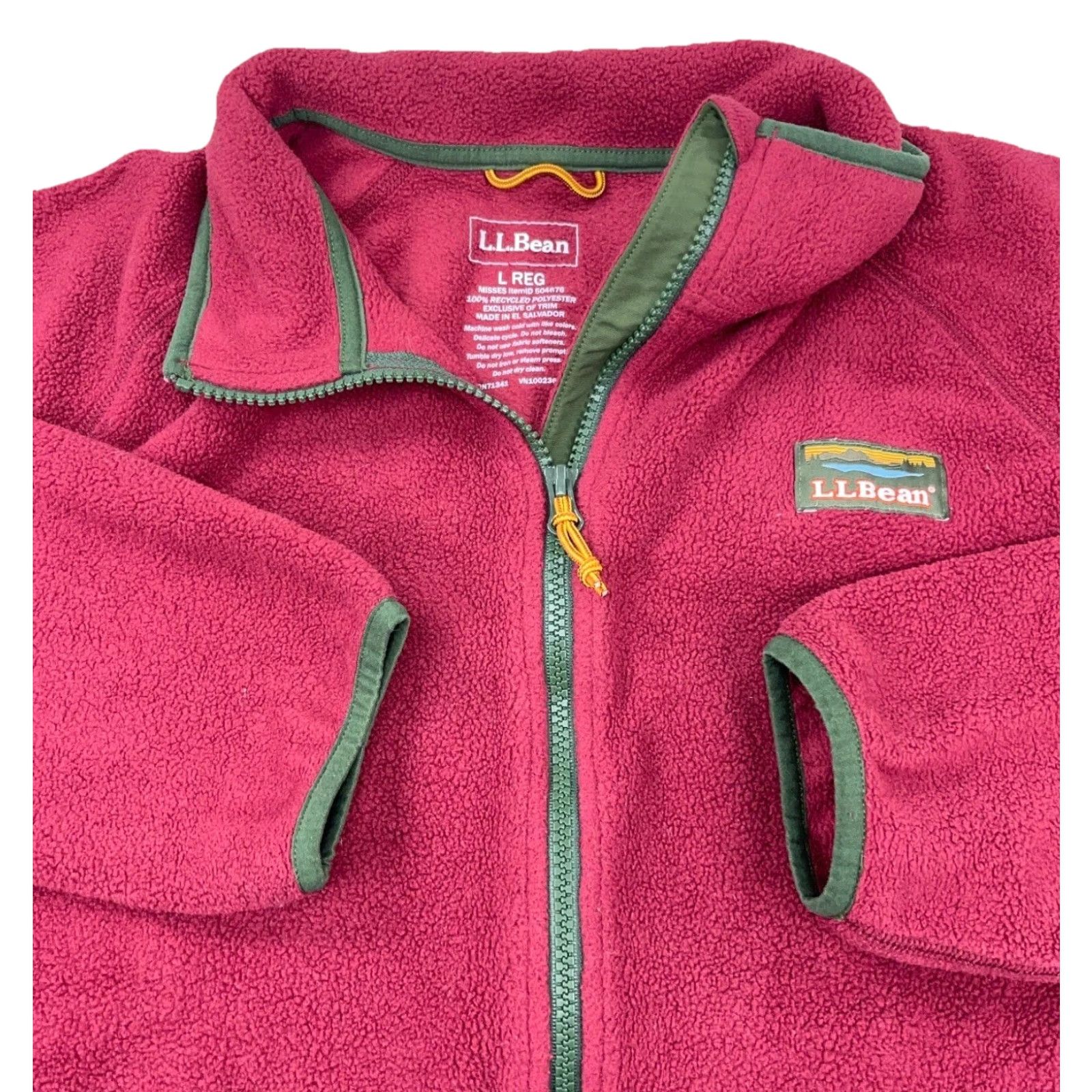 Vintage VINTAGE LL Bean Sweater Women Large Marron Blue Fleece Pullover Half Zip Jacket Regular Size L / US 10 / IT 46 - 2 Thumbnail
