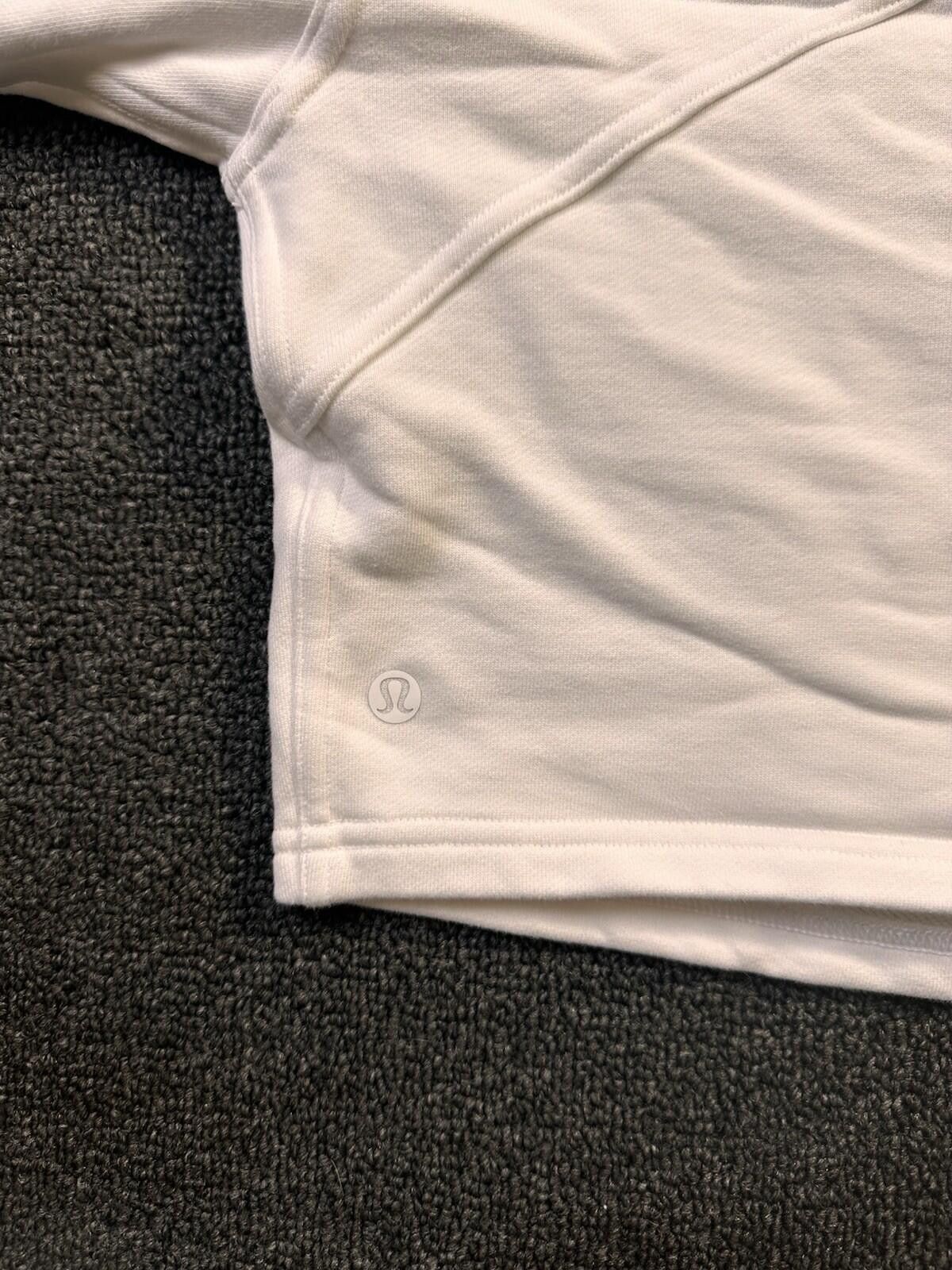 Lululemon Lululemon White French Terry Cropped Hoodie, Sz 14 Size XL / US 12-14 / IT 48-50 - 6 Thumbnail