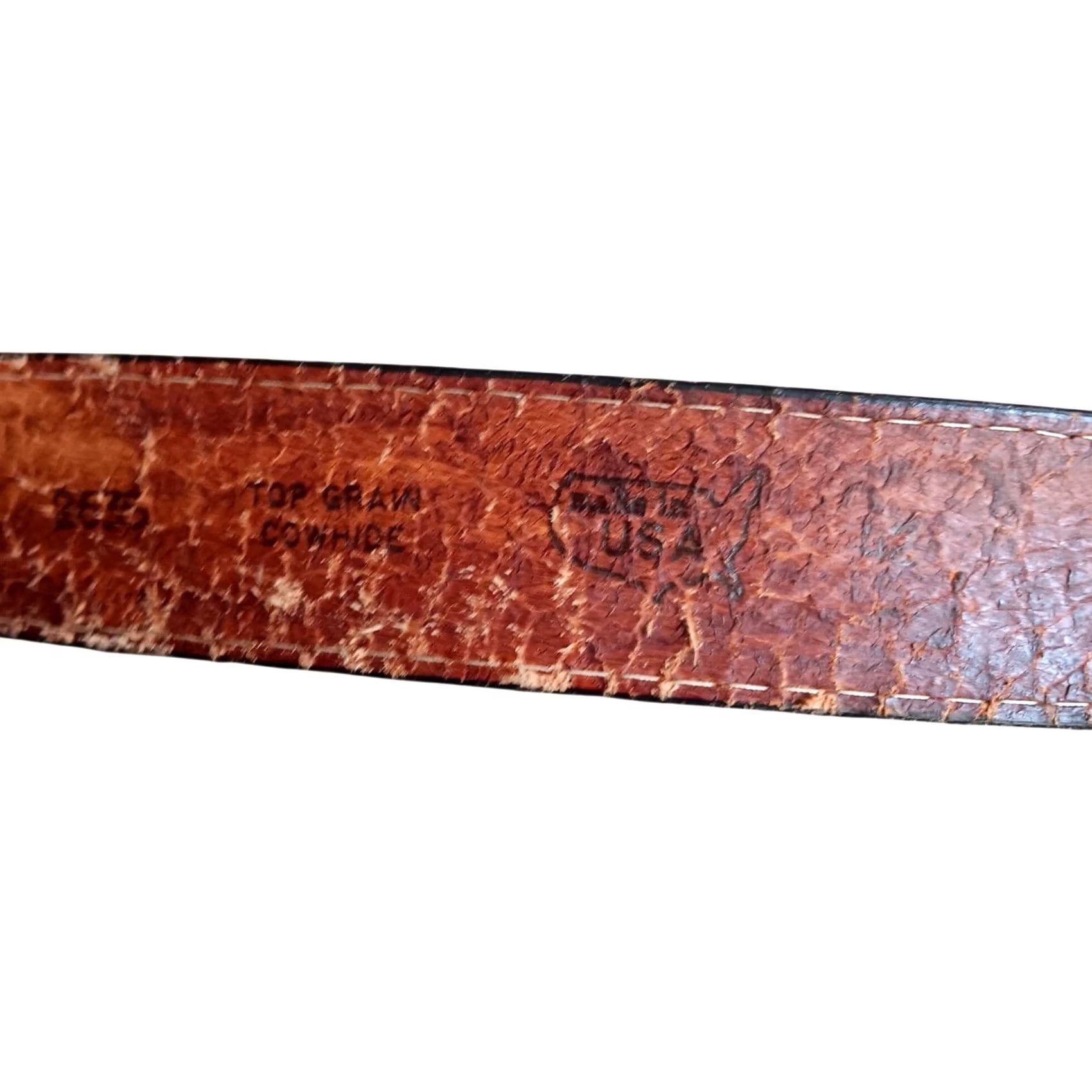 Vintage Lyntone Belt Adult 42 Black Tooled Leather Usa Cowhide Duty Basket, Men's — image 4 of 6