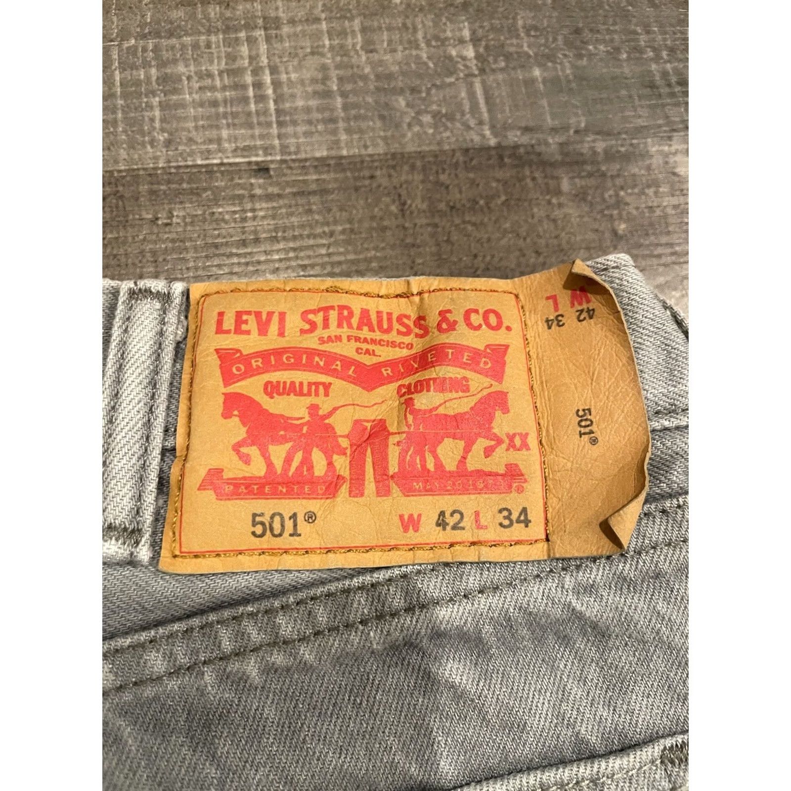 Levi's Levi'S 501 Jeans Mens 42x34 Gray - Mid Rise Button Style Size US 42 / EU 58 - 3 Thumbnail