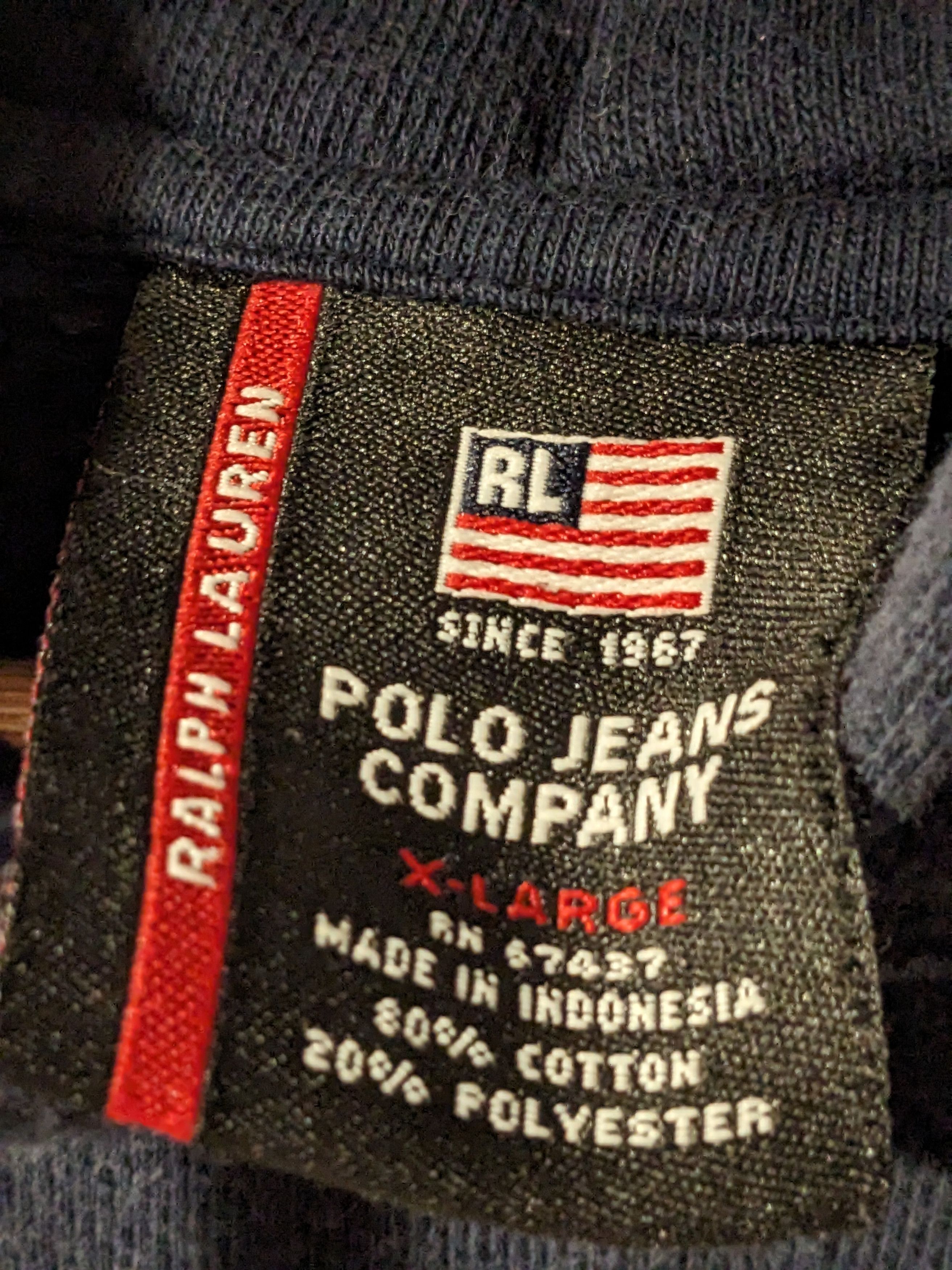 Polo Ralph Lauren × Vintage Vintage Y2K Polo Jeans Company Titanium Blue X-Large Hoodie Size US XL / EU 56 / 4 - 3 Thumbnail