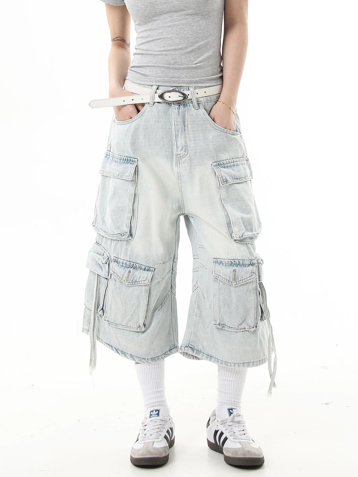 Other Light Blue Cargo Multi-Pocket Jorts Size US 30 / EU 46 - 2 Thumbnail