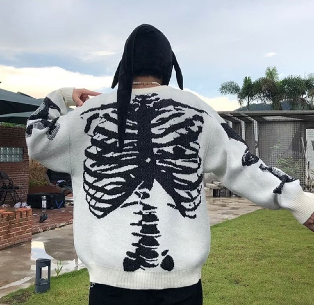 Japanese Brand × PPFM Streetwear white colour skull knitwear Size US XL / EU 56 / 4 - 1 Thumbnail