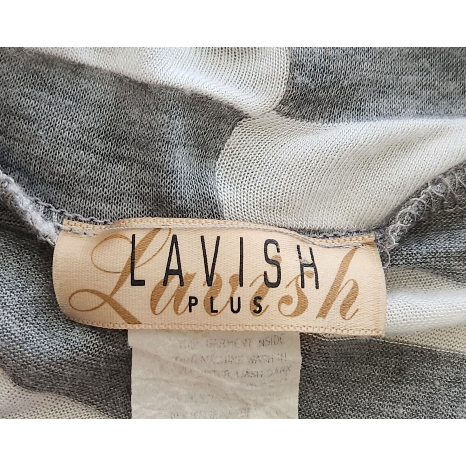 Other Lavish Plus Gray White Striped Top 2X Plus Lightweight Soft Size XXL / US 16-18 / IT 52-54 - 4 Thumbnail