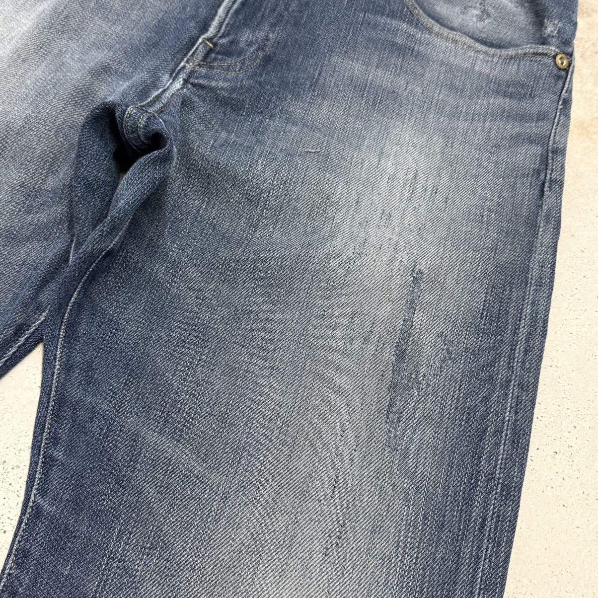 Japanese Brand Back Number Relaxy Distressed Denim Pants Size US 35 - 7 Thumbnail