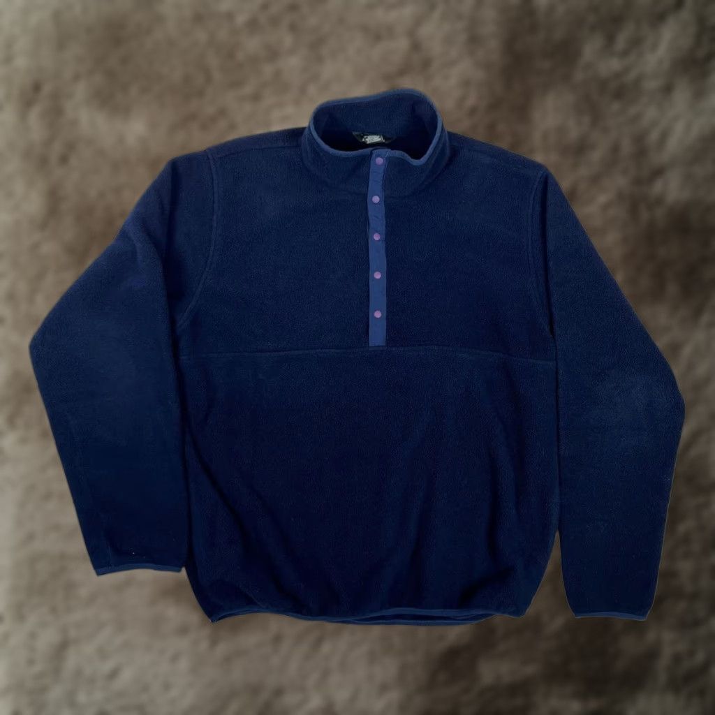 Vintage L.L. Bean Fleece Pullover Mens LT Blue Snap Mock Neck Long Sleeve Winter Size US L / EU 52-54 / 3 - 1 Thumbnail