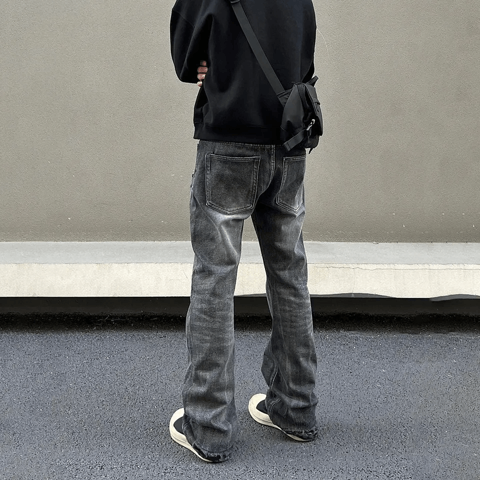 Designer × Japanese Brand × Jean Ripped Jeans Men Black Streetwear Y2k Denim Pants Size US 33 - 3 Thumbnail
