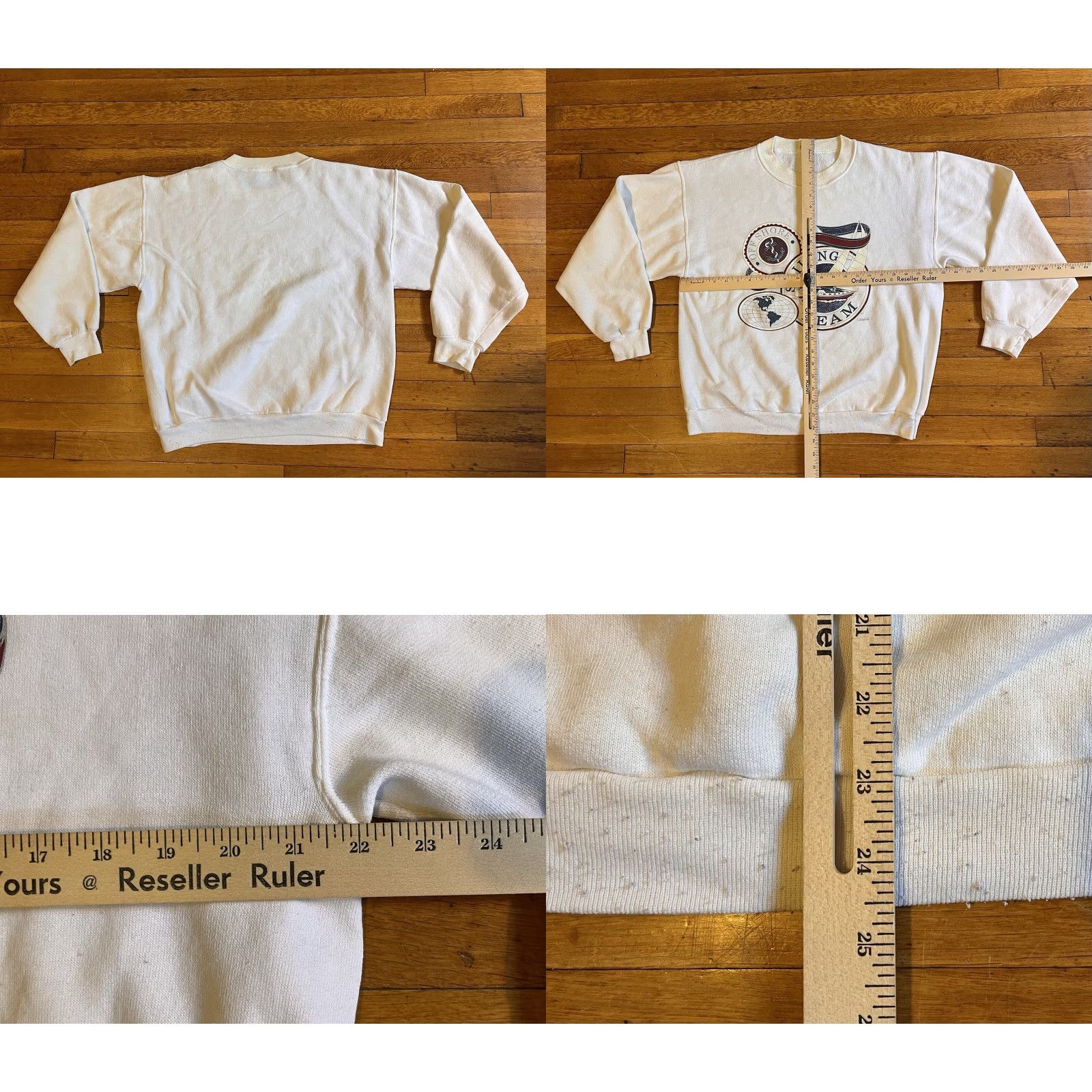 TEE JAYS VINTAGE Offshore Sailing Team Sweatshirt Men’s Large White 1995 Tee Jays Crew Neck Long Sleeve Graphic Print Logo Size US L / EU 52-54 / 3 - 8 Thumbnail