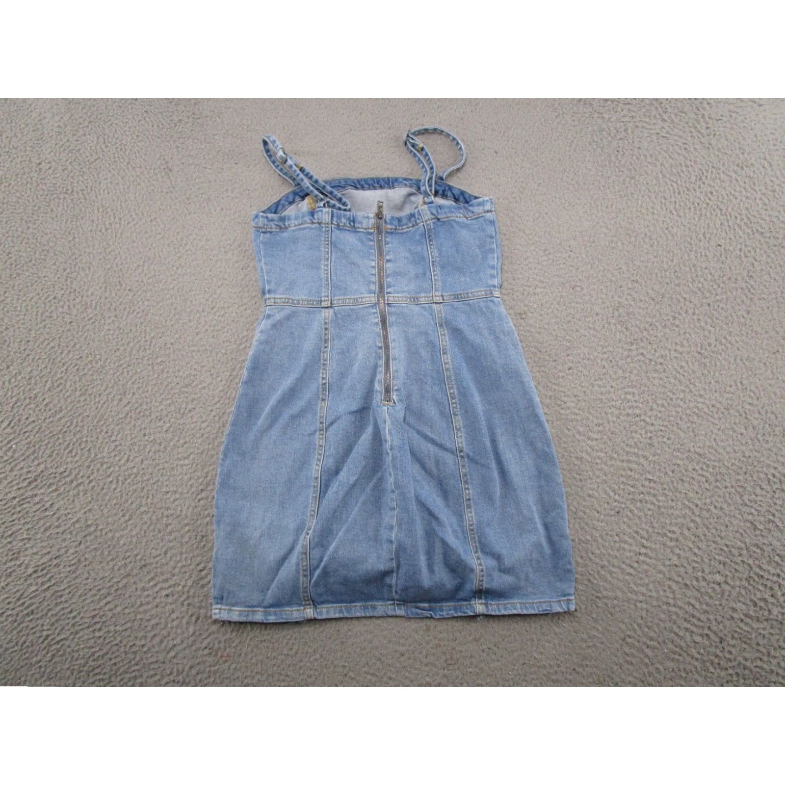 Aeropostale Aeropostale Womens XS Denim Sleeveless Dress Blue Jean Y2K Cottagecore Square Neck Cotton Spandex Denim Dress Casual Summer Spring Size 26" / US 2 / IT 38 - 7 Thumbnail