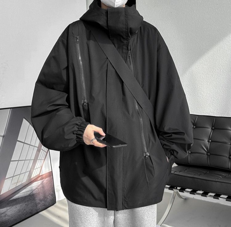 Japanese Brand × Vintage Hooded Jacket Bomber Windbreaker Zipper Coat Size US L / EU 52-54 / 3 - 4 Thumbnail
