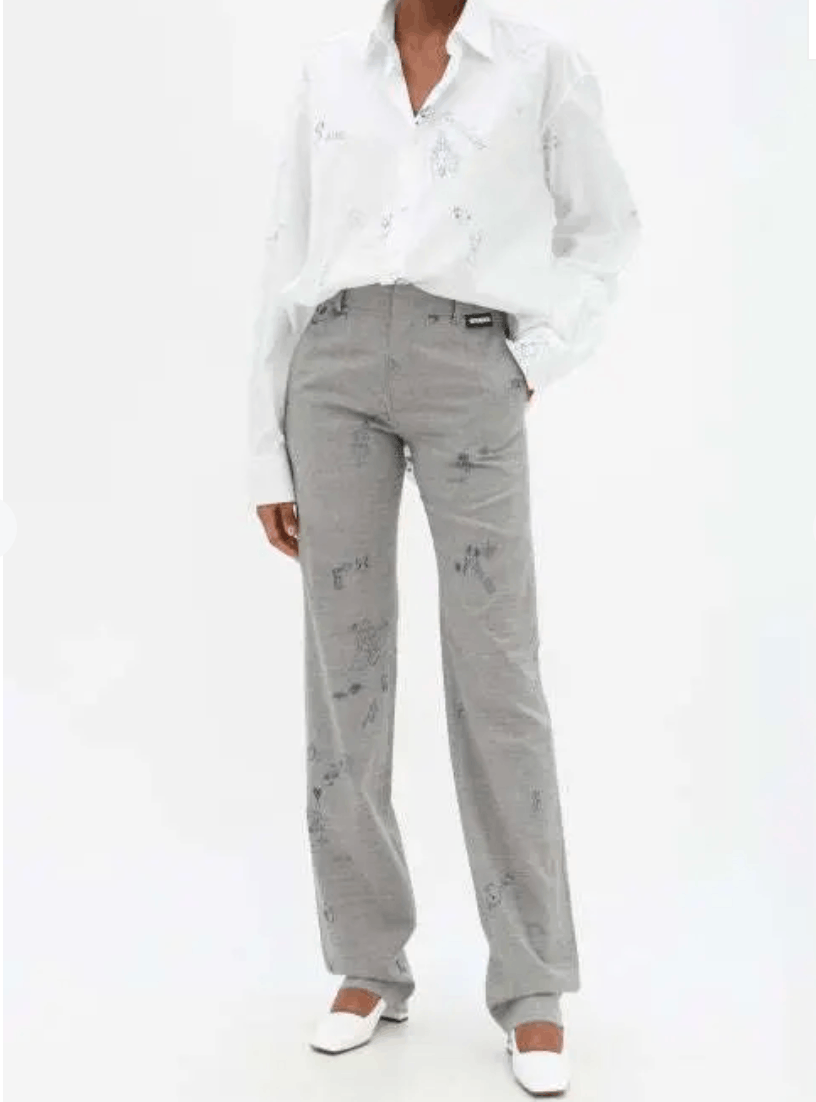 Vetements VETEMENTS Scribble Print Tailored Pants M Size 28" / US 6 / IT 42 - 1 Thumbnail