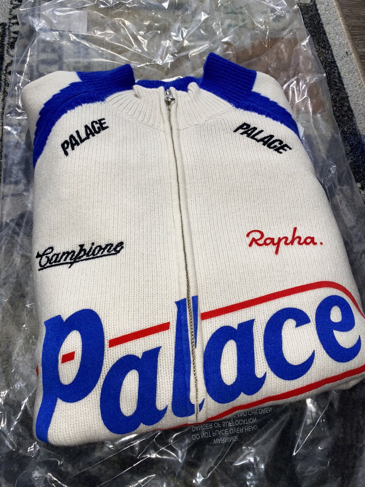 Palace × Rapha Palace x Rapha Zip Knit White | Grailed