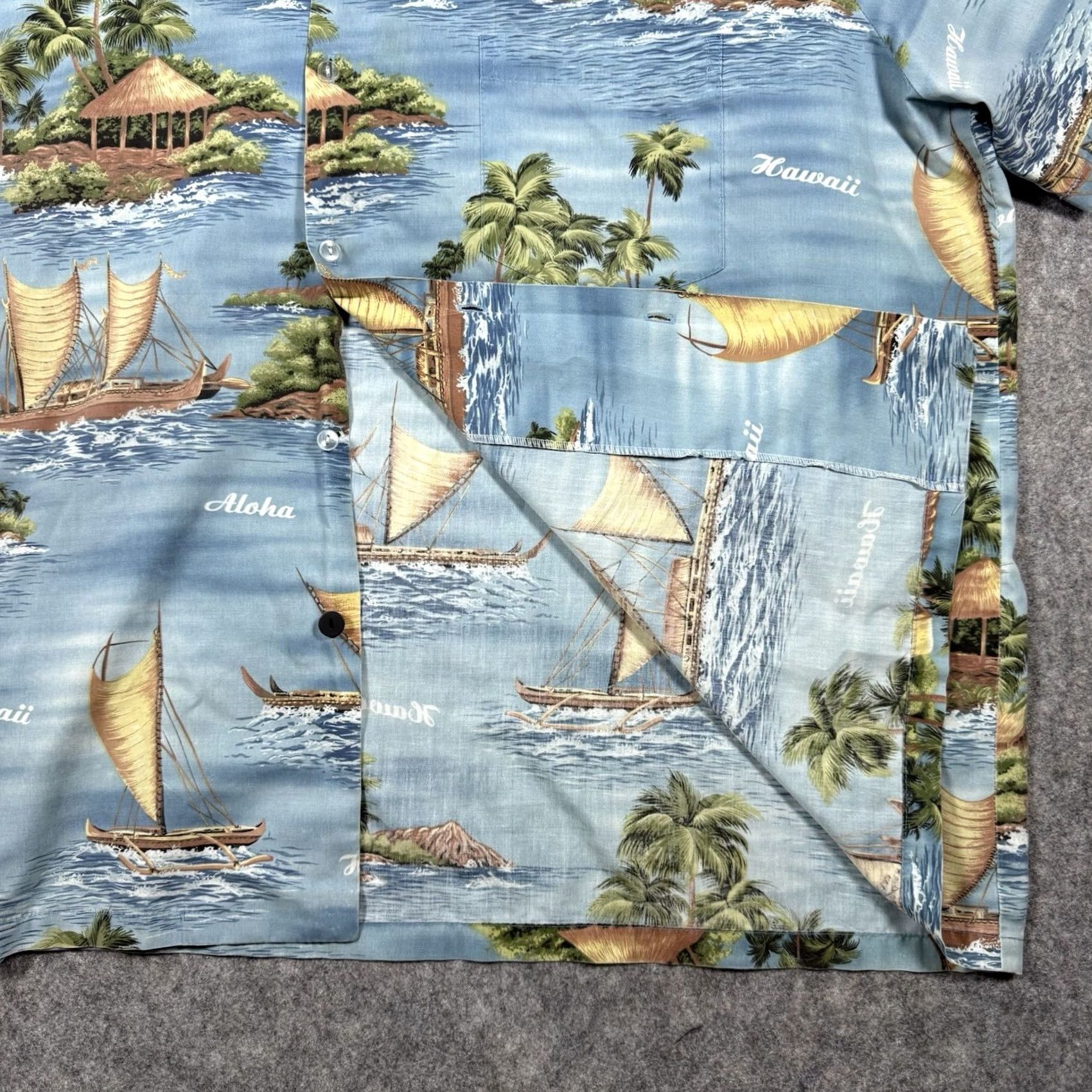 Vintage Jade Fashions Hawaiian Short Sleeve Shirt Men's 4XL Blue Island Sailing Theme Shirt Size US XXL / EU 58 / 5 - 3 Thumbnail