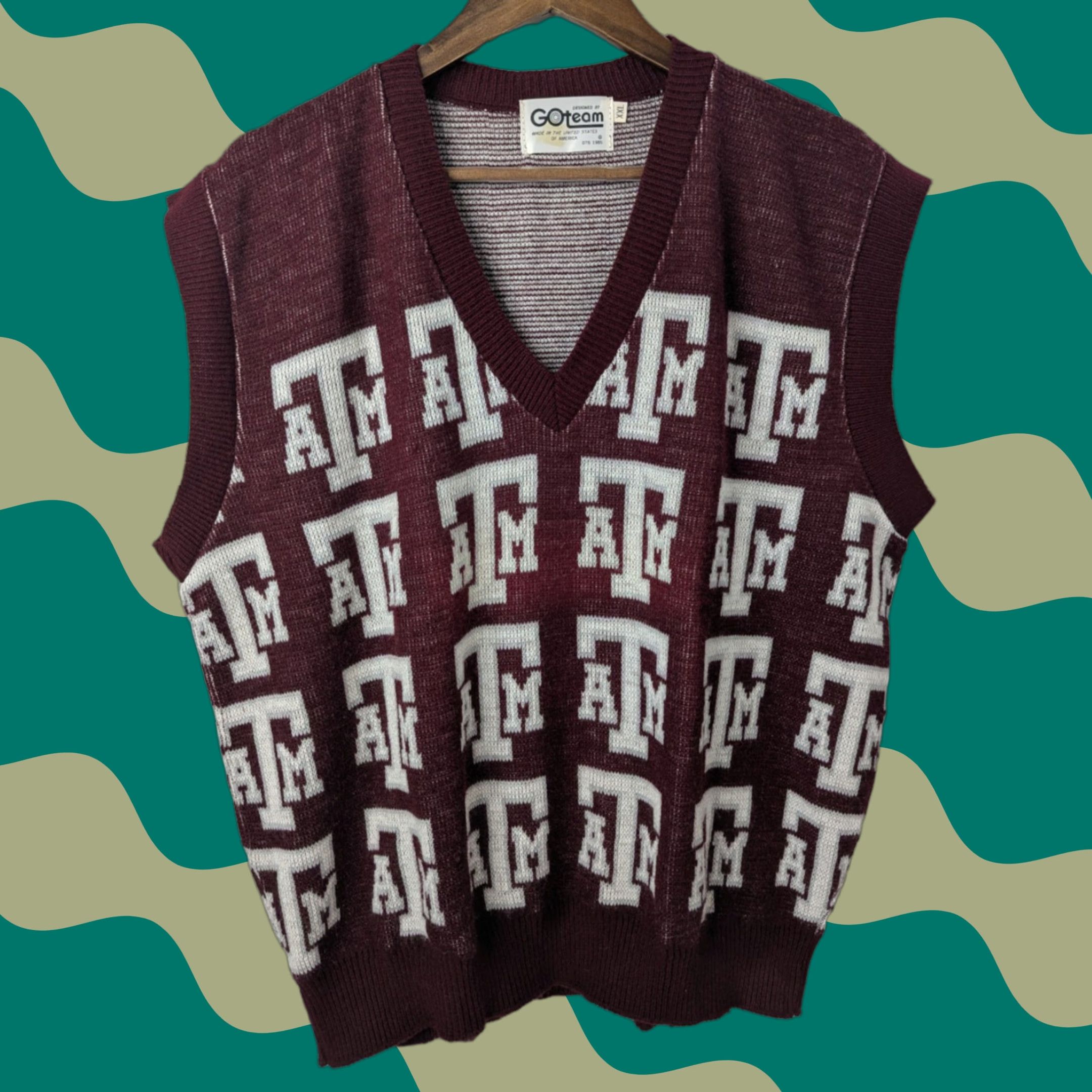 Vintage VINTAGE Texas A&M Burgundy Sweater Vest 2XL Go Team Shirt Boys Mens Womens Size US XXL / EU 58 / 5 - 1 Thumbnail