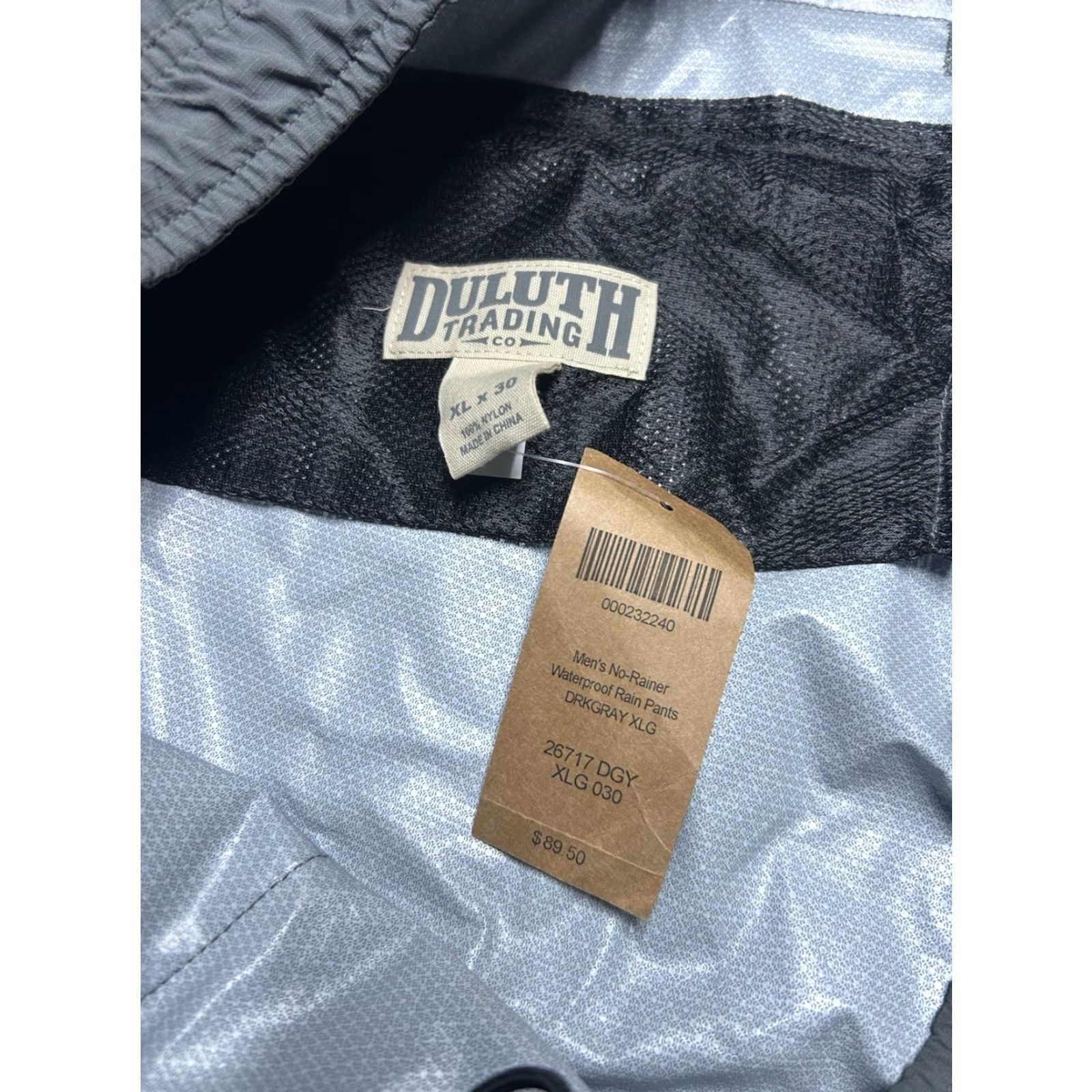 CO VINTAGE? No Rainer Waterproof Rain Pants Duluth Trading Co Men XL Rain Pants Gray Nylon NWT Size US 36 / EU 52 - 7 Thumbnail