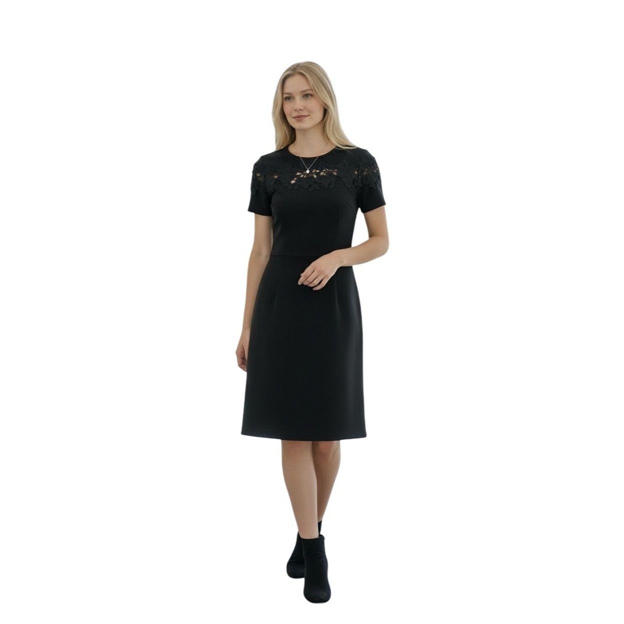 Elie Tahari Elie Tahari Floral Lace Aplique Short sleeve Crepe Fit and F Size S / US 4 / IT 40 - 3 Thumbnail