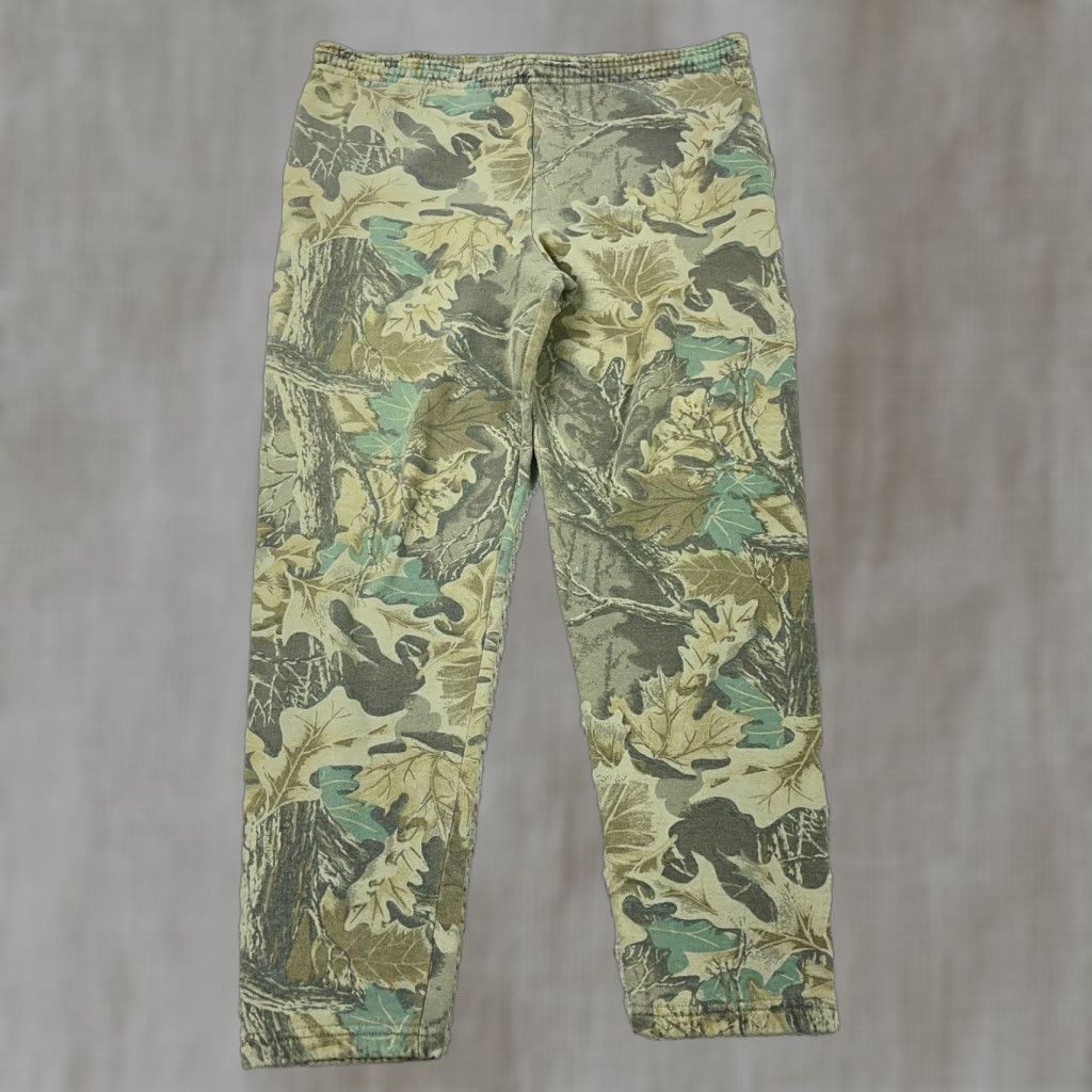 Jerzees VINTAGE Jerzees Camouflage Sweatpants Men's Small Jogger 29in Inseam Green 100% Cotton 90s Baggy, USA Mens Size US 29 - 1 Thumbnail